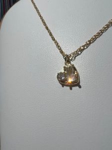 Rope chain + heart & crystal necklace 18”, photo 3