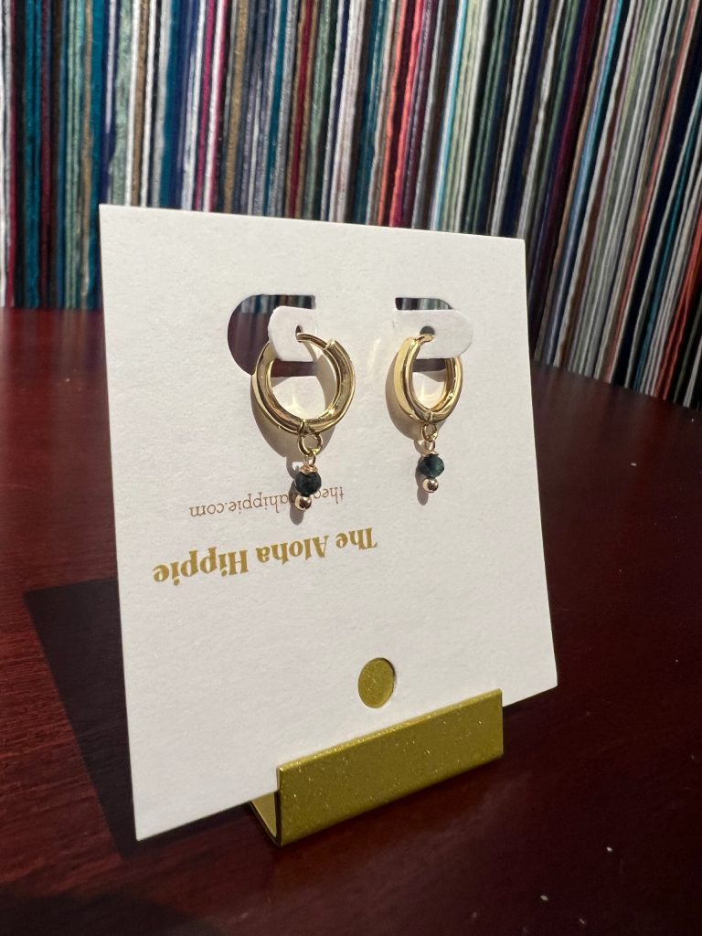 Classic huggie earrings indicolite by Aloha Hippie