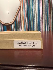 Mini black pearl drop necklace 16”, photo 4
