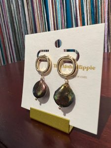 Big o stud earrings (fresh water peacock pearls), photo 3