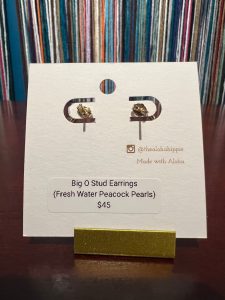 Big o stud earrings (fresh water peacock pearls), photo 4