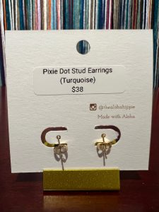 Pixie dot stud earrings (turquoise), photo 4