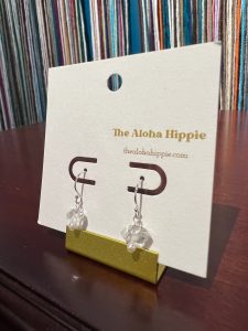 Sterling silver fin hook earrings (herkimer diamonds + mini pearls), photo 3