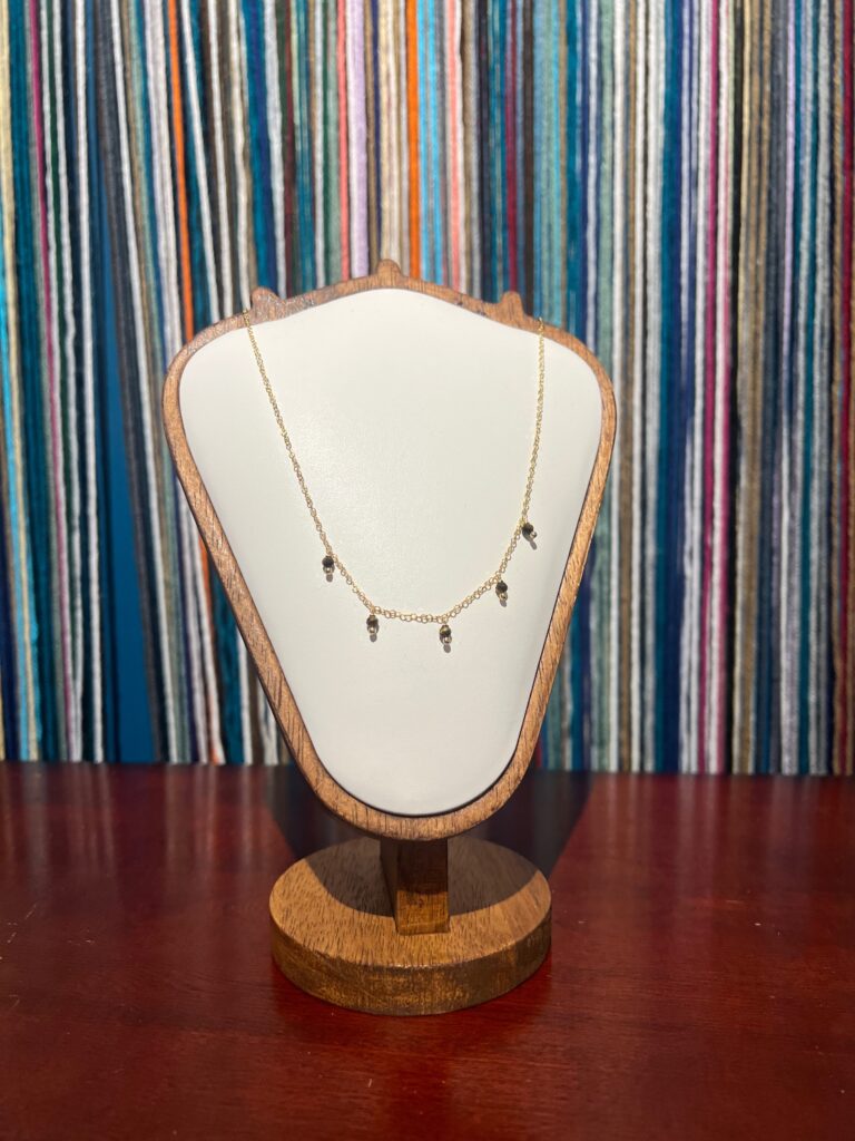 Tigers eye gemstone dew drop necklace 16” by Aloha Hippie