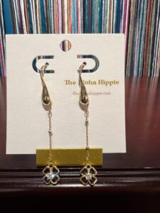 Teardrop hooks satellite chain + flower charms, photo 2
