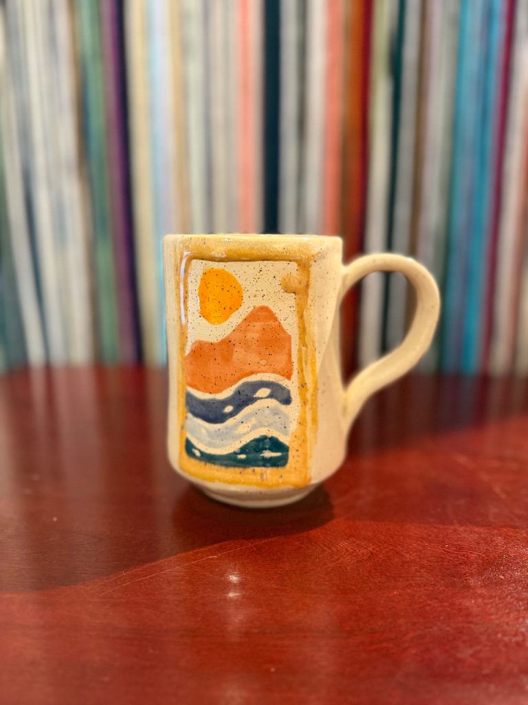 Large sunset Mug by Sweetheart Wheel